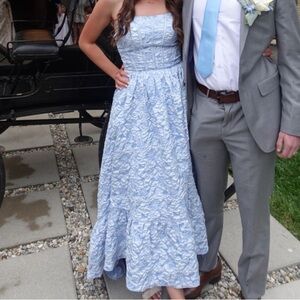 Elegant Blue Lace Dress